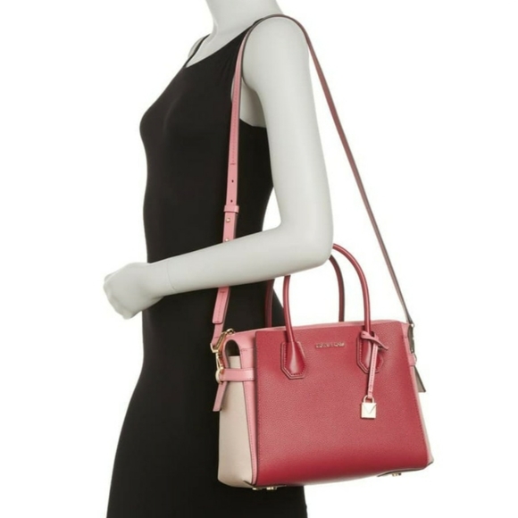 Michael Kors Mercer belted medium leather satchel - Picture 2 of 5